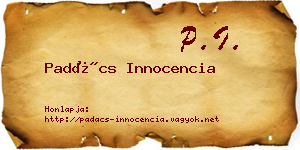 Padács Innocencia névjegykártya